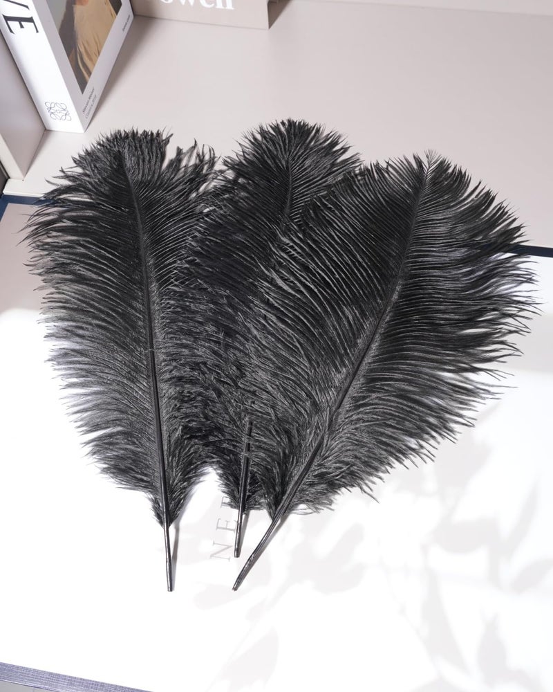 Shekyeon 16-18inch Gold Ostrich Feathers DIY Craft Large Feather for Wedding Party Centerpicecs Flower Arrangement and Easter Gatsbi Decortion Pack of 10 - Image 5